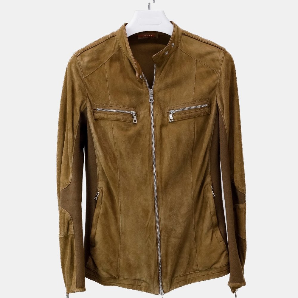 Prada Brown Suede Biker Jacket